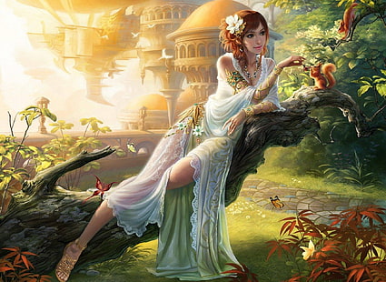fantasy girl, fantasy art, HD wallpaper HD wallpaper