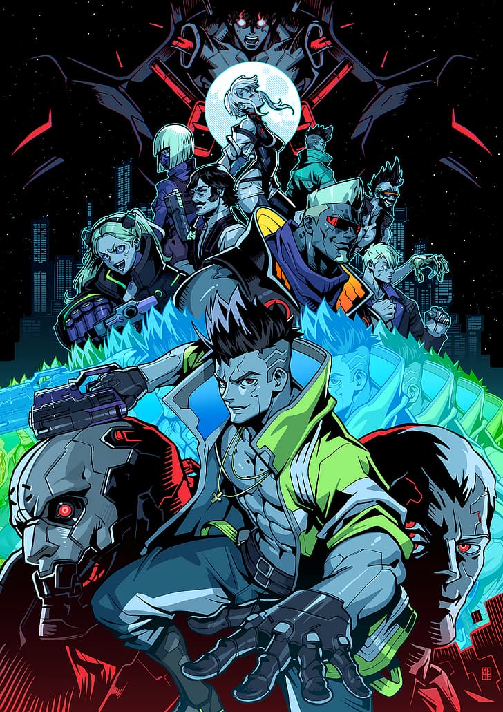 Cyberpunk: Edgerunners, Rebecca, Rebecca (Edgerunners), Anime-Mädchen, Anime-Jungs, Anime, David Martinez (Edgerunners), HD-Hintergrundbild, Handy-Hintergrundbild