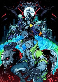 Cyberpunk: Edgerunners, rebecca, Rebecca (edgerunners), dziewczyny anime, chłopcy anime, anime, David Martinez (Edgerunners), Tapety HD HD wallpaper