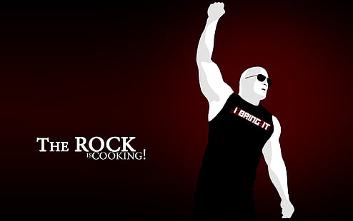 Rock Is Cooking, The Rock to ilustracja gotowania, WWE, mistrz WWE, zapaśnik, skała, Tapety HD HD wallpaper
