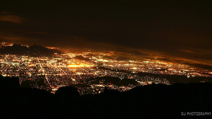 silberfarbene Kette, Nacht, Stadtbild, HD-Hintergrundbild