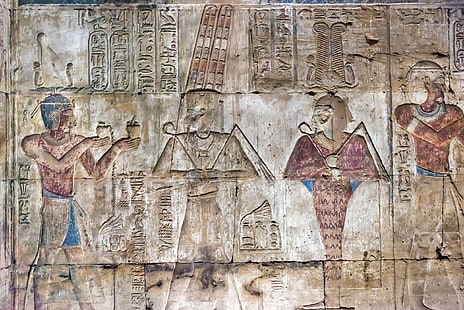 Luxor, antiguo, Egipto, Templo Opet, Karnak, beige, jeroglíficos, Fondo de pantalla HD HD wallpaper