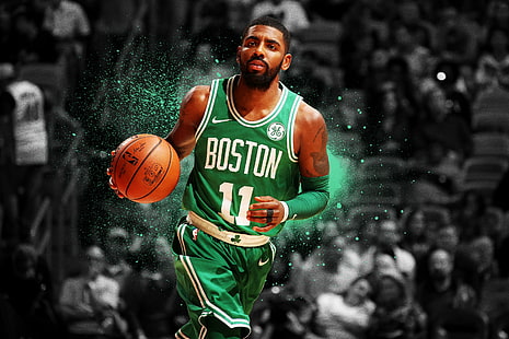 Bola Basket, Kyrie Irving, Boston Celtics, NBA, Wallpaper HD HD wallpaper