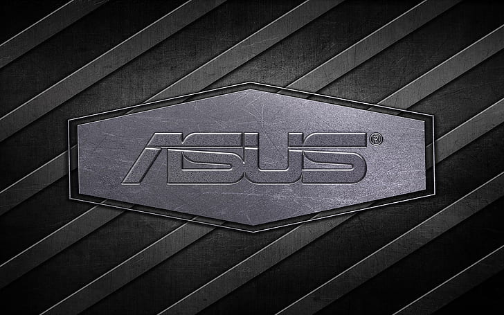 ASUS, logo, digital art, steel, HD wallpaper