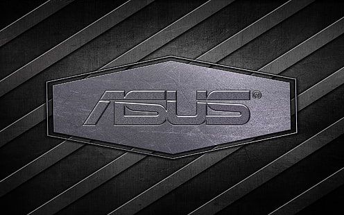 ASUS, logo, art numérique, acier, Fond d'écran HD HD wallpaper