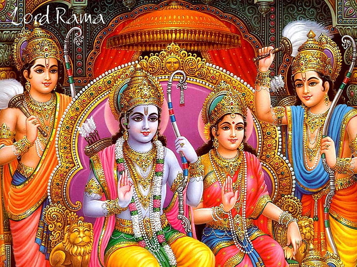 Lord Rama Sita Laxman, Lord Rama poster, God, Lord Ram, HD wallpaper