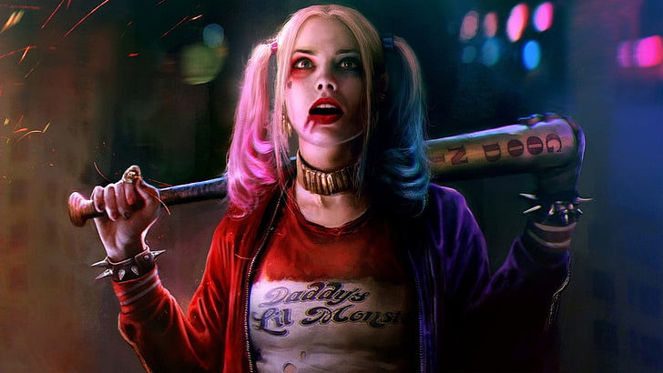Harley Quinn papel de parede digital, Esquadrão Suicida, DC Comics, Margot Robbie, Harley Quinn, mulheres, filmes, HD papel de parede