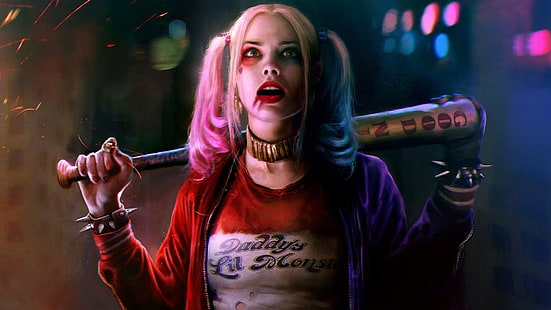 Harley Quinn papel de parede digital, Esquadrão Suicida, DC Comics, Margot Robbie, Harley Quinn, mulheres, filmes, HD papel de parede HD wallpaper
