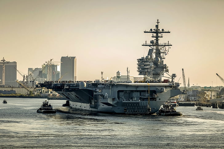 Kriegsschiffe, USS George H.W.Bush (CVN-77), Flugzeugträger, Kriegsschiff, HD-Hintergrundbild