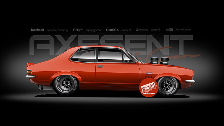 Axesent Creations, Holden LJ Torana, muscle car, drag car, render, Holden, Australian cars, HD wallpaper