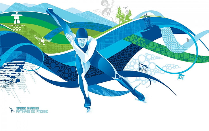 التزلج السريع فانكوفر ، ورق الجدران للتزلج السريع ، الرياضة ، الألعاب الأولمبية ، التزلج على الجليد، خلفية HD