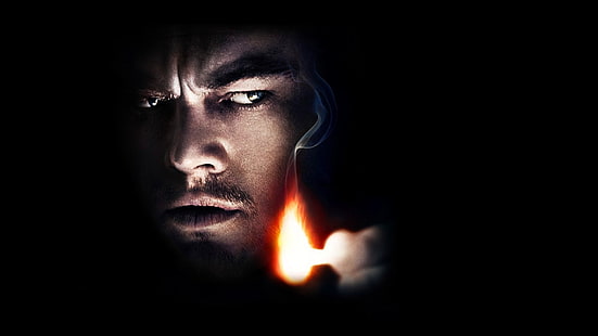 tapeta z portretem mężczyzny, Wyspa tajemnic, Leonardo DiCaprio, zapałki, ogień, filmy, Tapety HD HD wallpaper