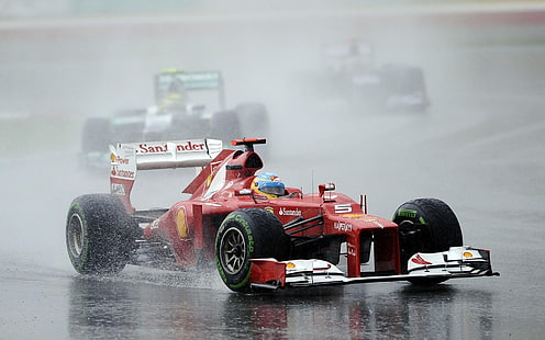 röd och vit Ferrari Formel 1, Ferrari, Fernando Alonso, Formel 1, HD tapet HD wallpaper
