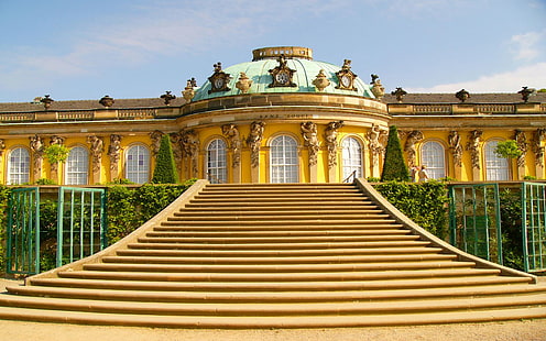 Дворец Сан-суси в Потсдаме.Германия, HD обои HD wallpaper