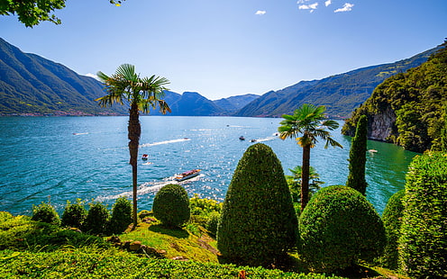 Езеро в Италия Езеро Комо в регион Ломбардия в Северна Италия Тапет за десктоп Hd 2560 × 1600, HD тапет HD wallpaper