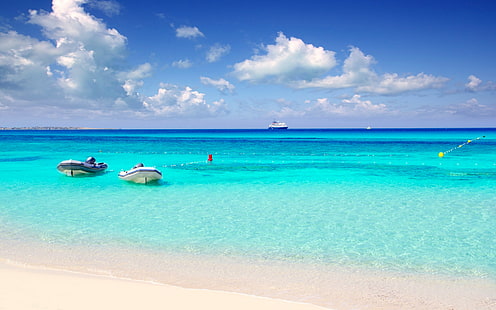 Playa De Ses Illetes Formentera Plages méditerranéennes Espagne Mer Turquoise Plages de sable Ciel bleu Real Paradise Hd Fonds d'écran haute définition 1920 × 1200, Fond d'écran HD HD wallpaper