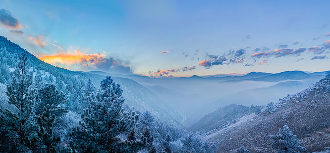 photography of hills during winter, Fog, Valley, Candle, photography, hills, winter, clouds, sunset, frost, cold, frozen, mountains, cloudy, rays, sun, soup, nature, natural  landscape, cool, eerie, canon  eos  5d  mark  iii, sky, mountain, snow, landscape, mountain Peak, forest, tree, scenics, outdoors, beauty In Nature, blue, sunrise - Dawn, morning, season, cloud - Sky, travel, hill, HD wallpaper HD wallpaper