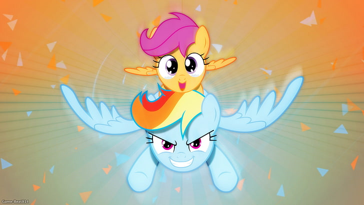 TV Show, My Little Pony: Friendship is Magic, My Little Pony, Rainbow Dash, Scootaloo (My Little Pony), Vector, HD wallpaper