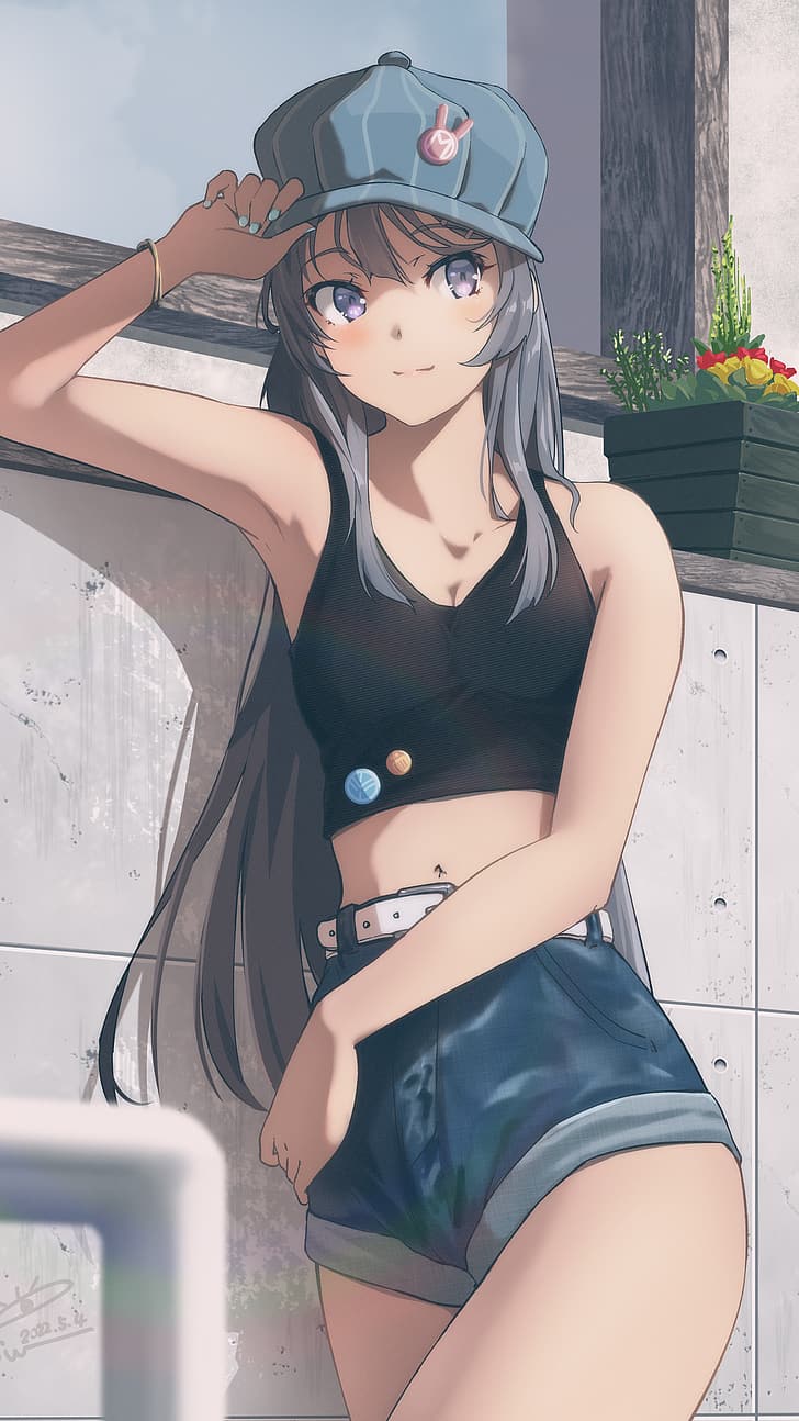 Sakurajima Mai, Bunny girl senpai, garotas de anime, anime, fã de arte, HD papel de parede, papel de parede de celular