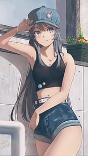 Sakurajima Mai, Bunny girl senpai, anime girls, anime, fan art, HD tapet HD wallpaper