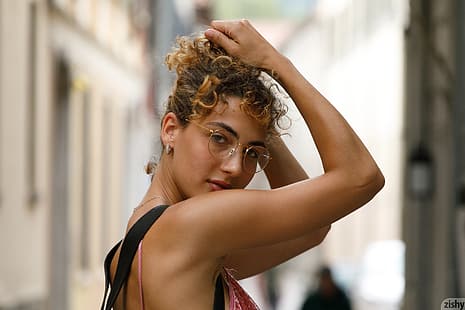 Sylvia Belotti, zishy, ​​okulary, twarz, Włochy, Tapety HD HD wallpaper