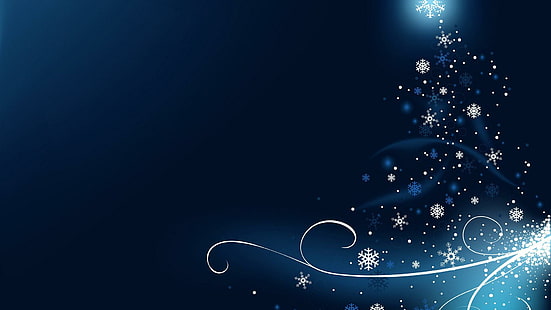 snow, new year, christmas tree, snowflakes, holiday, snow, new year, christmas tree, snowflakes, holiday, HD wallpaper HD wallpaper