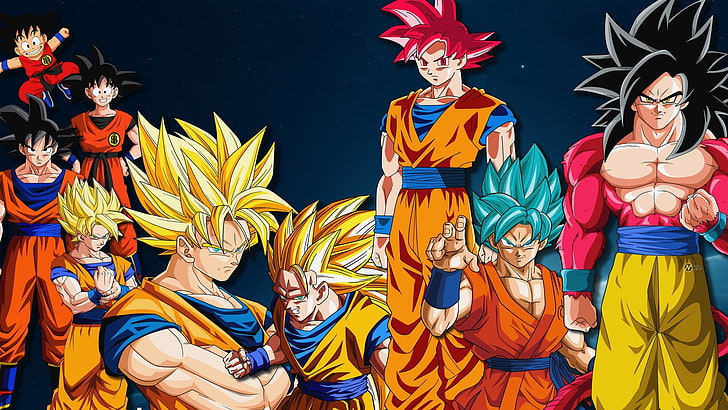 Ilustracja Son Goku Super Saiyan, Dragon Ball, anime, Dragon Ball Z Kai, Son Goku, Tapety HD