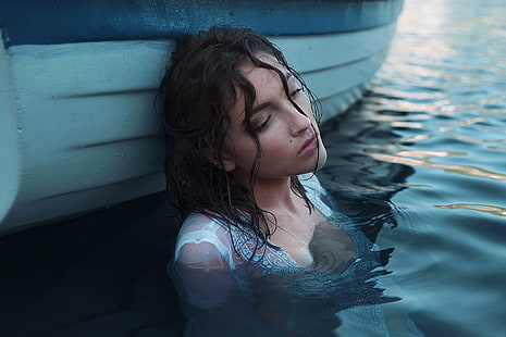 Wasser, nasser Körper, Gesicht, Frauen, HD-Hintergrundbild HD wallpaper