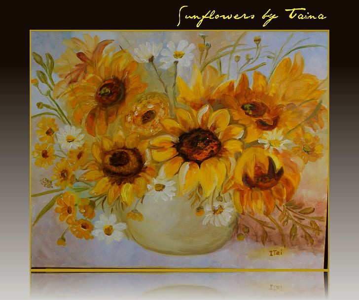 黄色の花の絵画HD壁紙無料ダウンロード | Wallpaperbetter