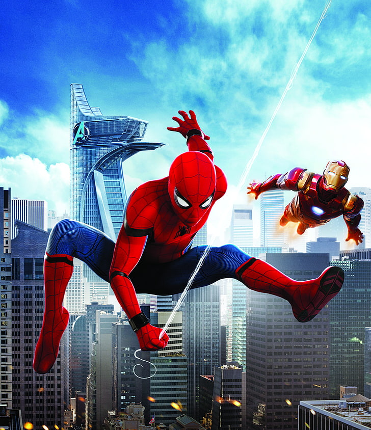 Iron Man, Spider-Man: regreso a casa, Fondo de pantalla HD, fondo de pantalla de teléfono