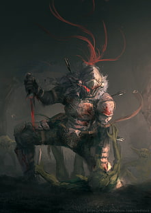 Goblin Slayer, фентъзи изкуство, кръв, тъмна фантазия, произведения на изкуството, ArtStation, HD тапет HD wallpaper