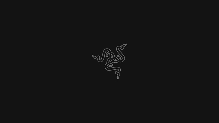 logotipo negro de Razer, Razer, oscuro, minimalismo, Fondo de pantalla HD