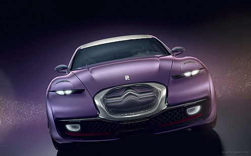 Citroen Revolte Concept, фиолетовый концепт-кар Citroen, концепт, Citroen, Revolte, автомобили, HD обои HD wallpaper