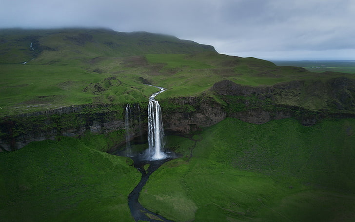 cascadas, cascada, naturaleza, verde, agua, paisaje, Fondo de pantalla HD