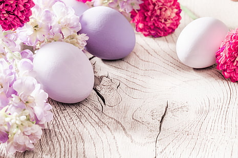 цветя, яйца, пролет, Великден, украса, Честит, HD тапет HD wallpaper