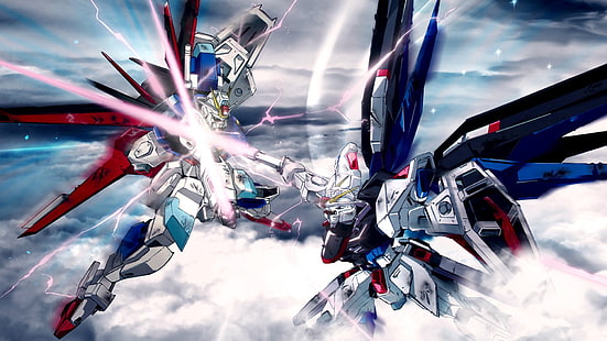Аниме, Gundam, мобильный костюм Gundam 00, мобильный костюм Gundam Seed, HD обои HD wallpaper
