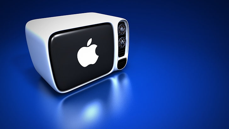 rectangular white and black Apple electronic device, Apple TV, technology, HD wallpaper
