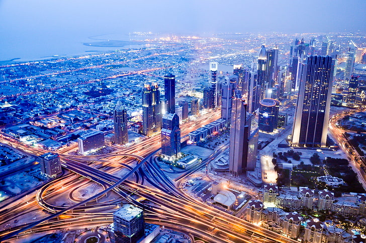 타이페이 101 타워, 대만, 건물, 도로, 파노라마, 두바이, 밤 도시, 아랍 에미리트, HD 배경 화면