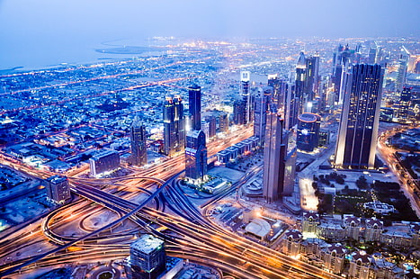 Кула Тайпе 101, Тайван, сграда, път, панорама, Дубай, нощен град, ОАЕ, HD тапет HD wallpaper