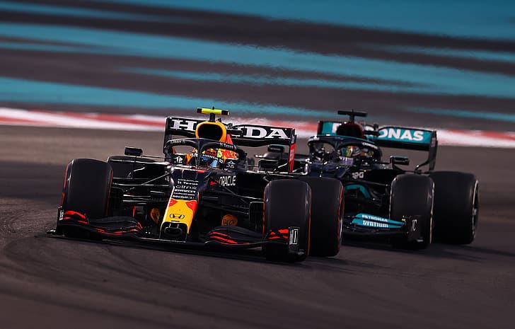 Formula 1, formula cars, Red Bull Racing, Mercedes F1, HD wallpaper