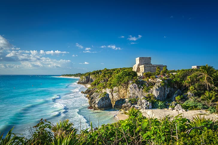 costa, México, Tulum, Quintana Roo, Fondo de pantalla HD