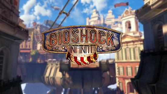 Bioshock, BioShock Infinite, azul, Columbia (Bioshock), consolas, gamers, PC Gaming, rojo, videojuegos, Fondo de pantalla HD HD wallpaper