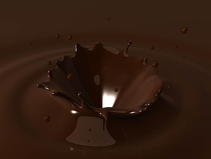 шоколадная рябь обои, шоколад, фон, капли, брызги, HD обои HD wallpaper