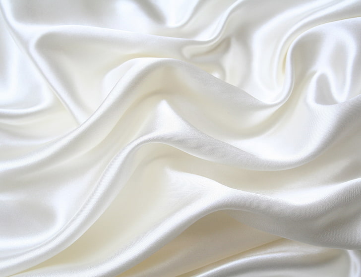 white silk fabric, silk, white, fabric, softness, HD wallpaper