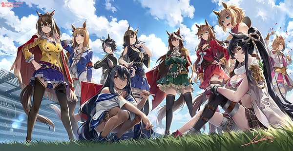 Anime, Anime Girls, Uma Musume Pretty Derby, Tierohren, Schwanz, NEKO (Yanshoujie), Strümpfe, HD-Hintergrundbild HD wallpaper