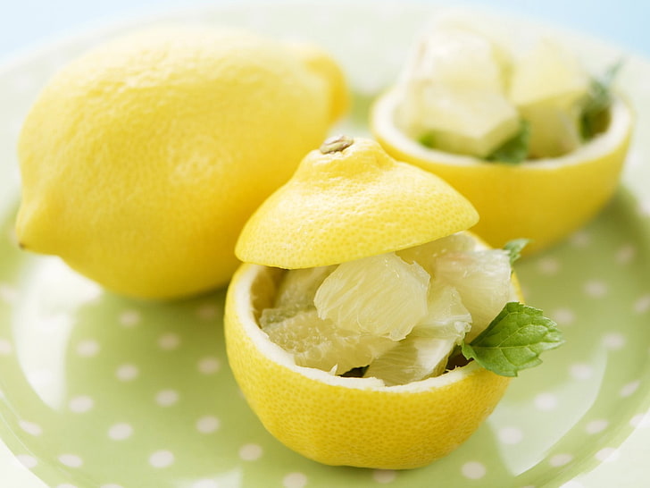 piatto di limone, limone, design, acido, Sfondo HD