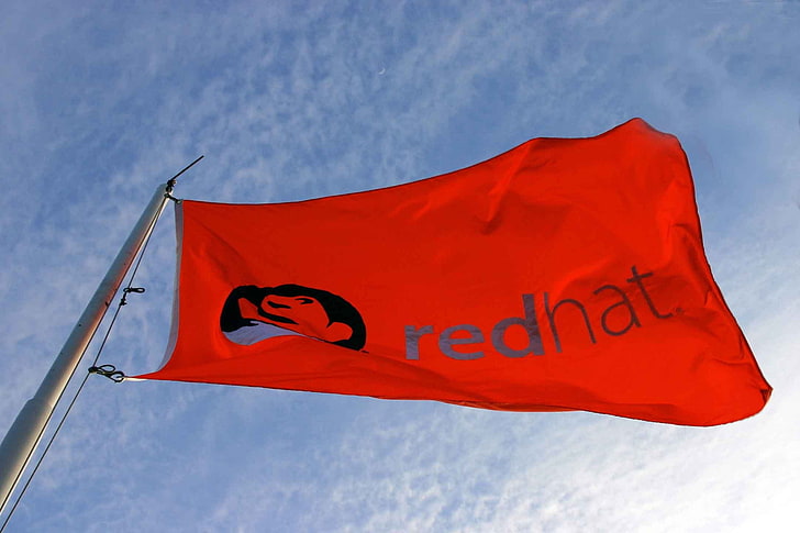 linux red hat flag, HD wallpaper