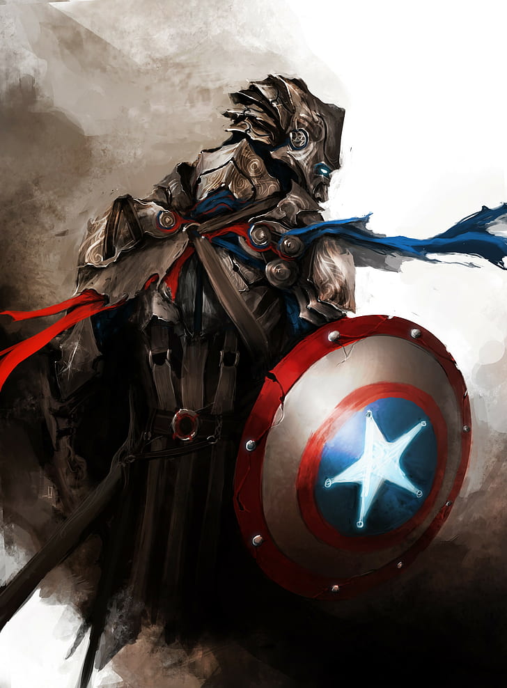 captain america fantasy art the avengers guild wars 2, HD wallpaper
