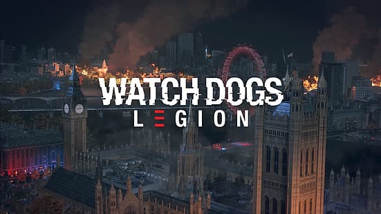видеоигры, легион сторожевых собак, Watch_Dogs, игровые постеры, снимок экрана, HD обои HD wallpaper