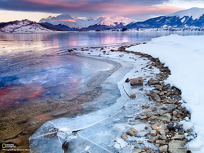 tundra berg, vinter, natur, landskap, is, snö, berg, HD tapet HD wallpaper